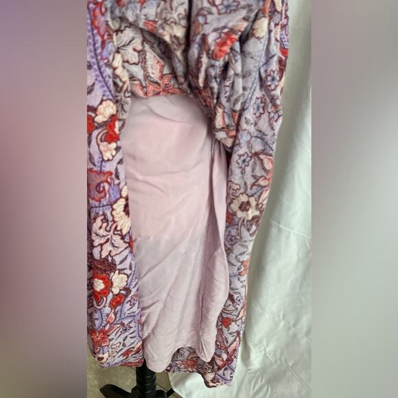 Knox Rose Maxi Dress Purple Haze Floral Short Flutter Sleeve Pockets Flowy Sz XL - Picture 5 of 8
